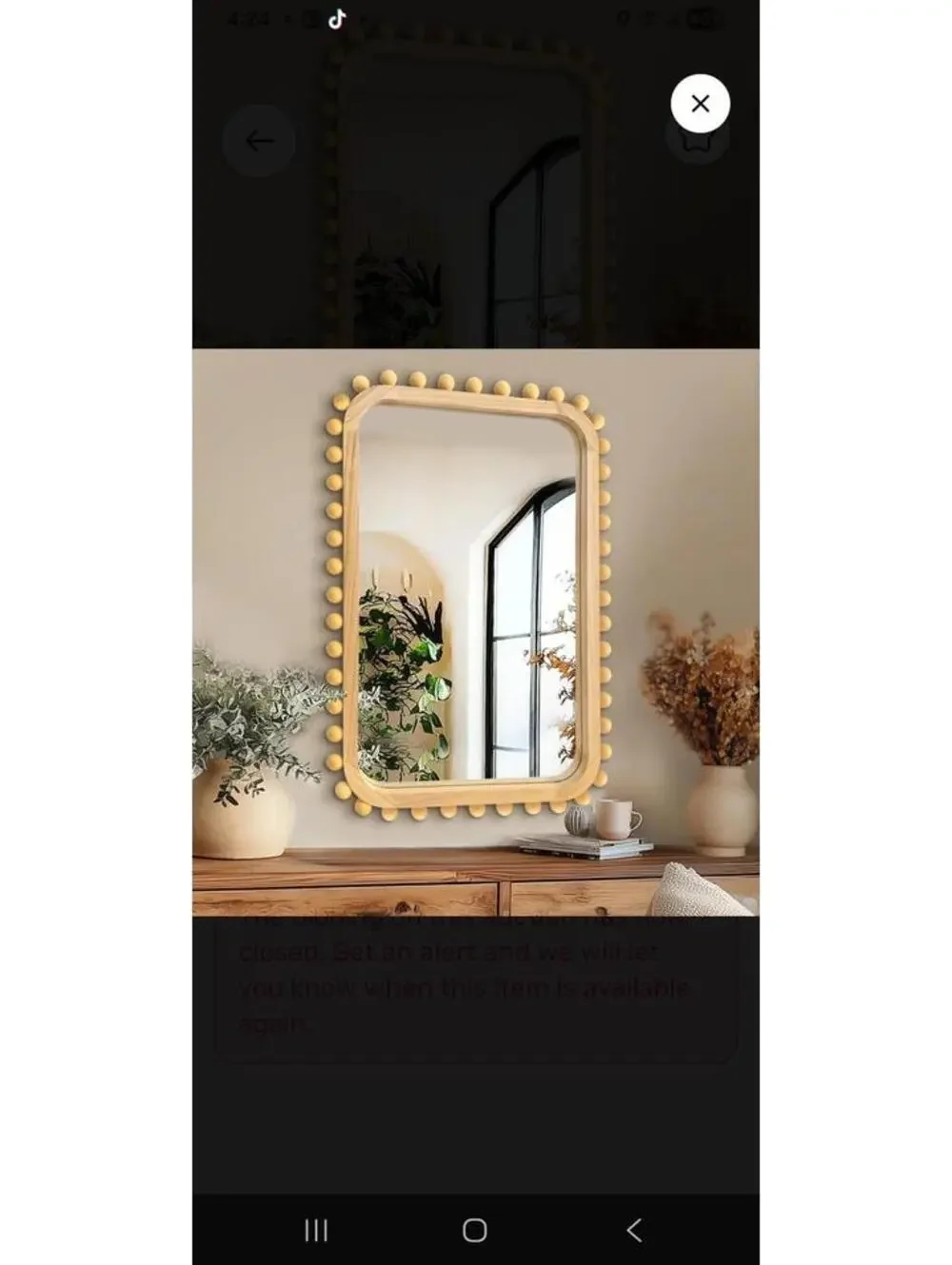 Wood Frame Beads Mirror - Decorative Wall Mirror